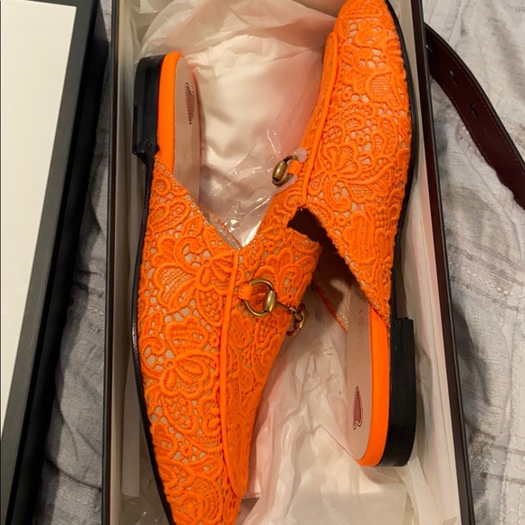 Gucci orange princetown lace mules NWB 39 - Picture 9 of 9